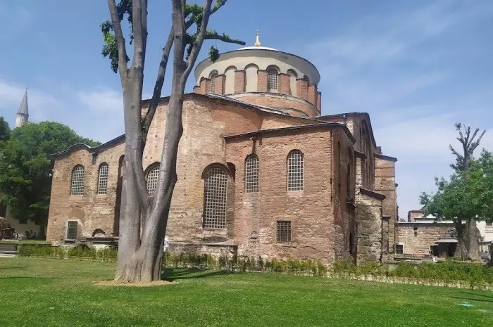 There are still mosaics of Christ from the Byzantine Church